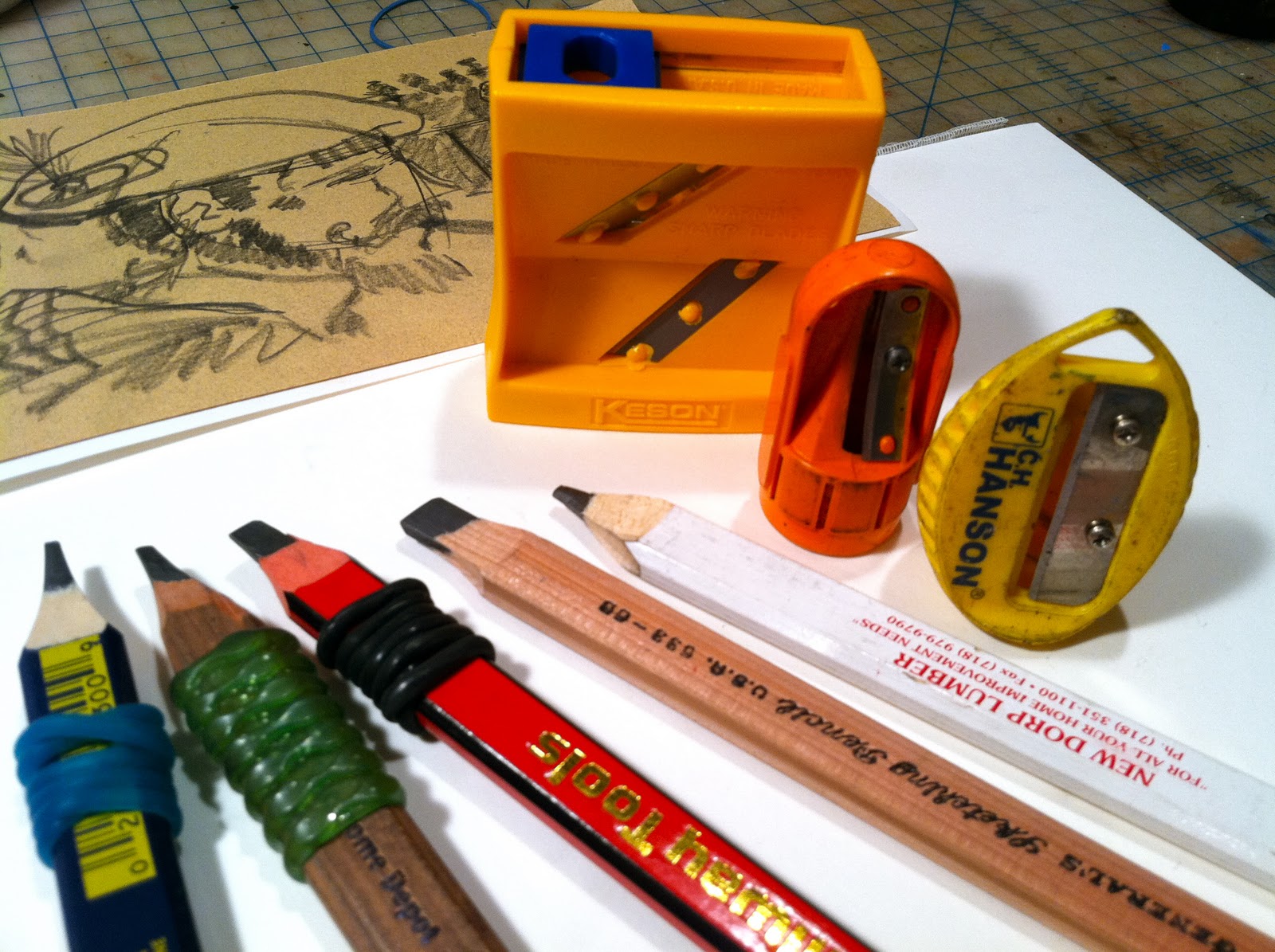 WENT SKETCHING: Drawing with Carpenter Pencils