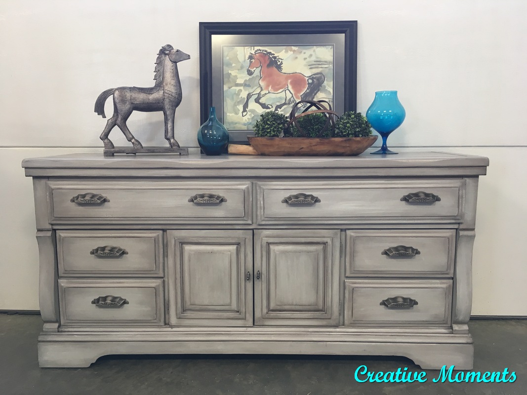 Rustic Grey Farmhouse Dresser