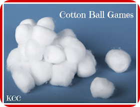 Cotton Ball Games for Parties fun Adult or Kid's Activity