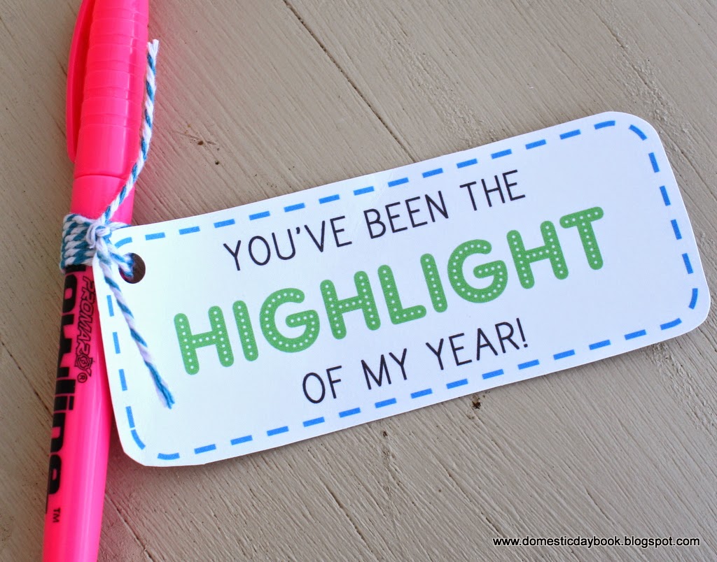 My Domestic Daybook: Simple Teacher Gifts with Free Printable