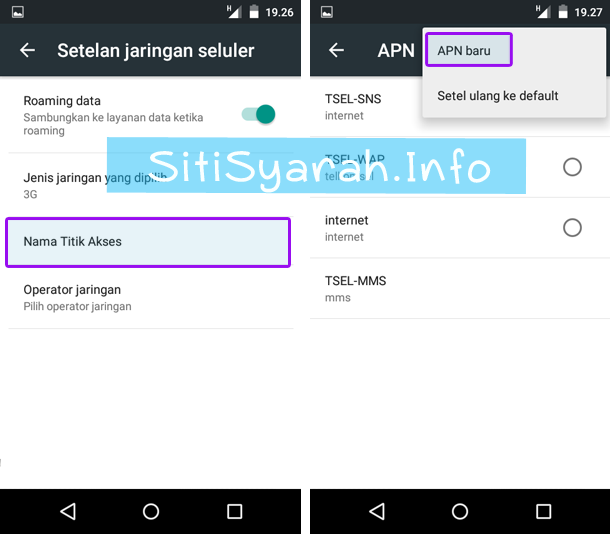 Pengaturan Jalur Akses Internet Android