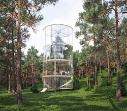 cylinder glass spectacular tree staircase growing center walls spiraling plans transparent