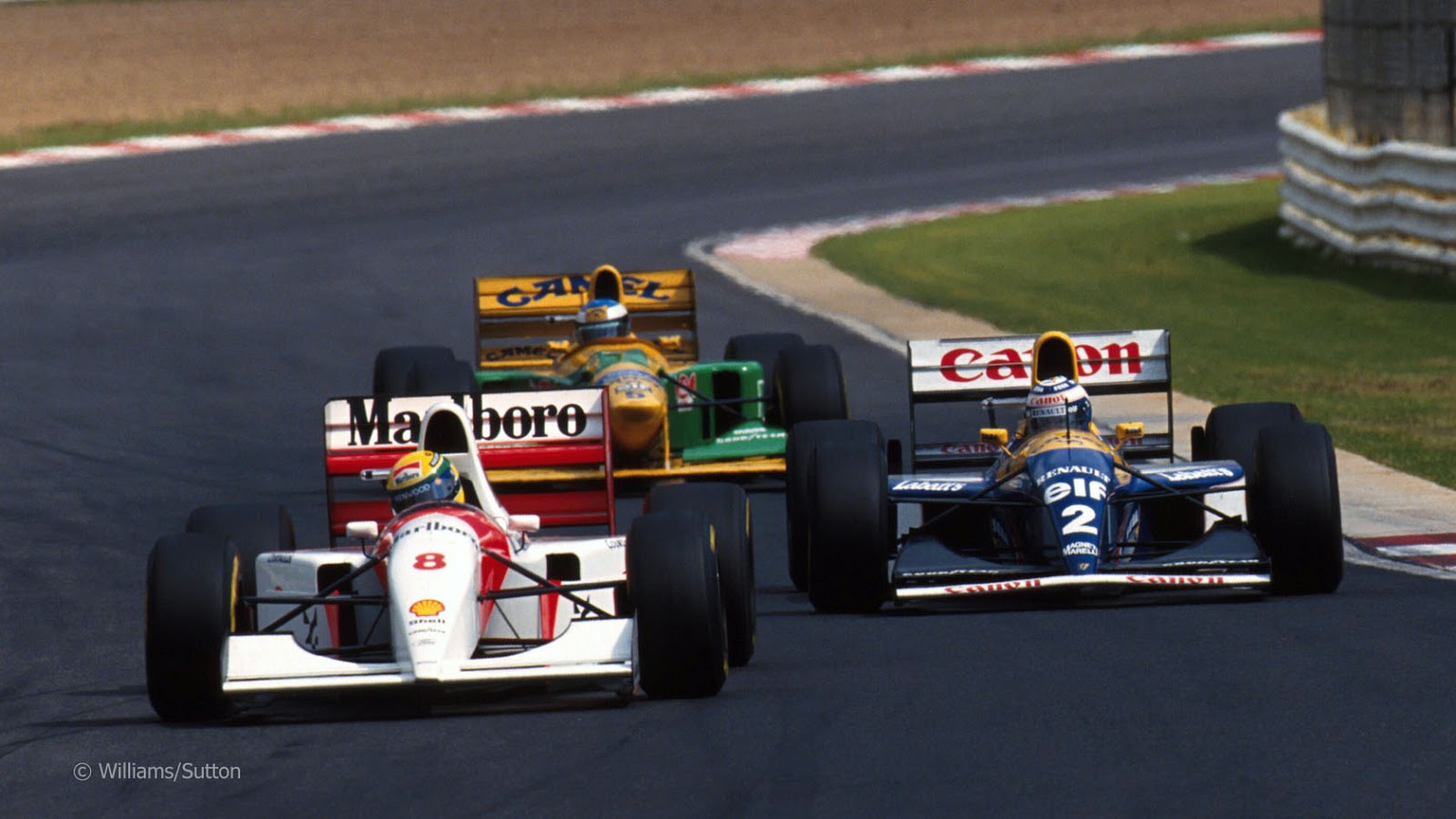 Temporada de Fórmula 1 de 1993, Senna Schumacher Prost em Kyalami by racefan.net