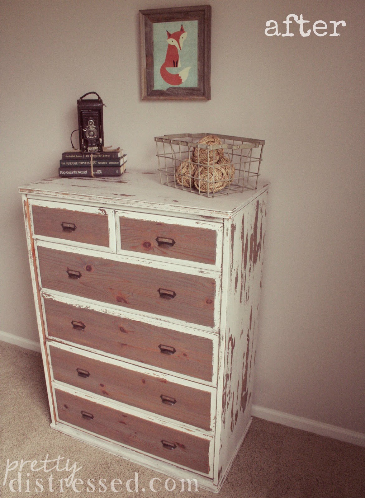 Pretty Distressed IKEA Dresser Meets Miss Mustard Seed