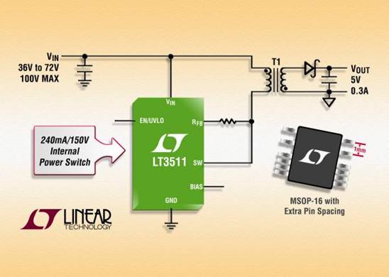 Monolithic Flyback Switching Regulator Simplifies Design Of
