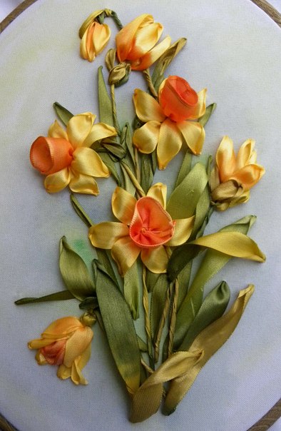 Ribbon embroidery  easy craft idea Ribbon embroidery  easy craft idea