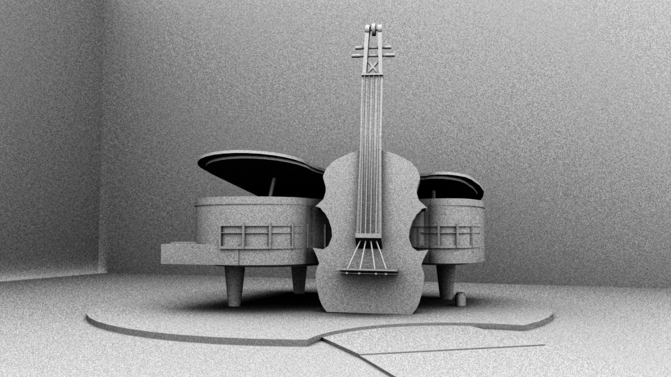 Modelado 3D _Sebastian Ramirez Piano Violin House, Huainan, China