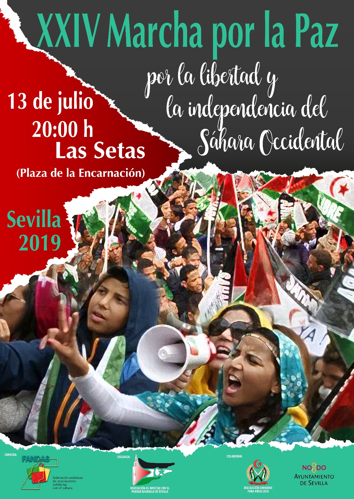 XXIV Marcha por la Paz, por la libertad e independencia del Sahara Occidental. Sevilla.