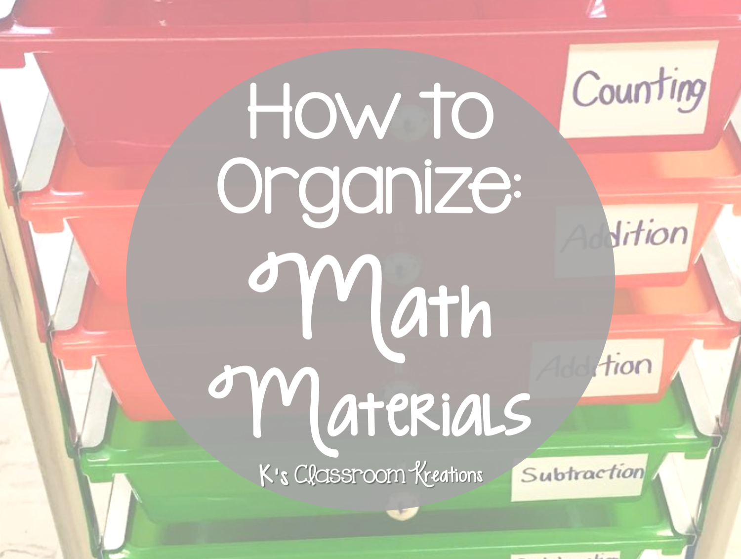 How to Organize Math Materials K's Classroom Kreations