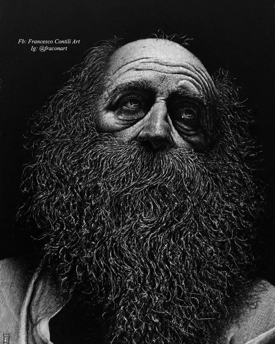 06-Old-Man-Francesco-Contili-Realistic-Graphite-and-Charcoal-Portrait-Drawings-www-designstack-co