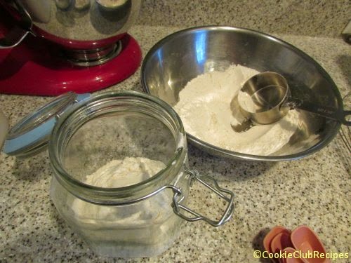 place flour in jar