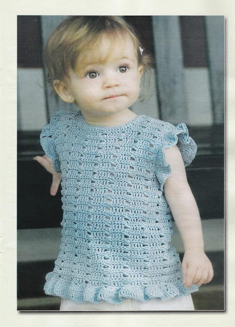Crochet Knitting Handicraft: Little baby girl sweater