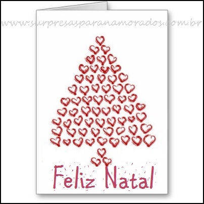 cartão de natal com corações