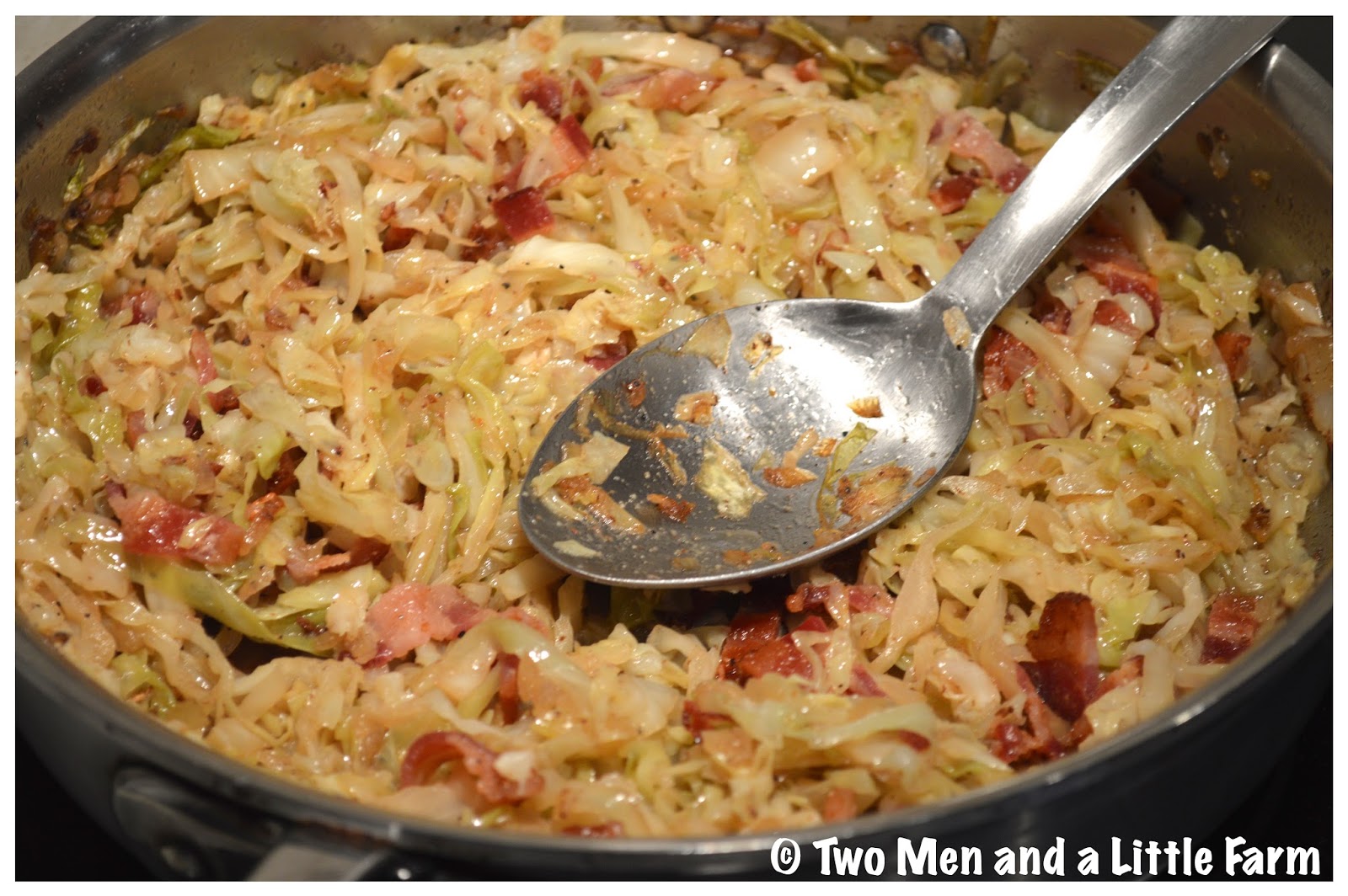 Two Men and a Little Farm: CABBAGE WITH BACON AND ONION RECIPE