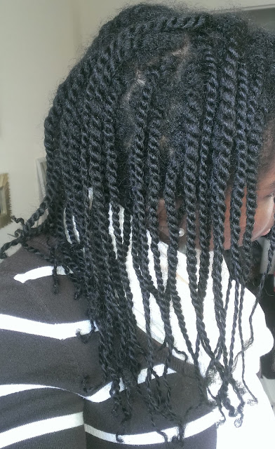 Mini twists on natural hair at week one 