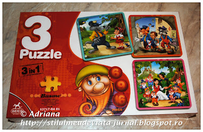 puzzle 3 in 1 cu personaje din basme