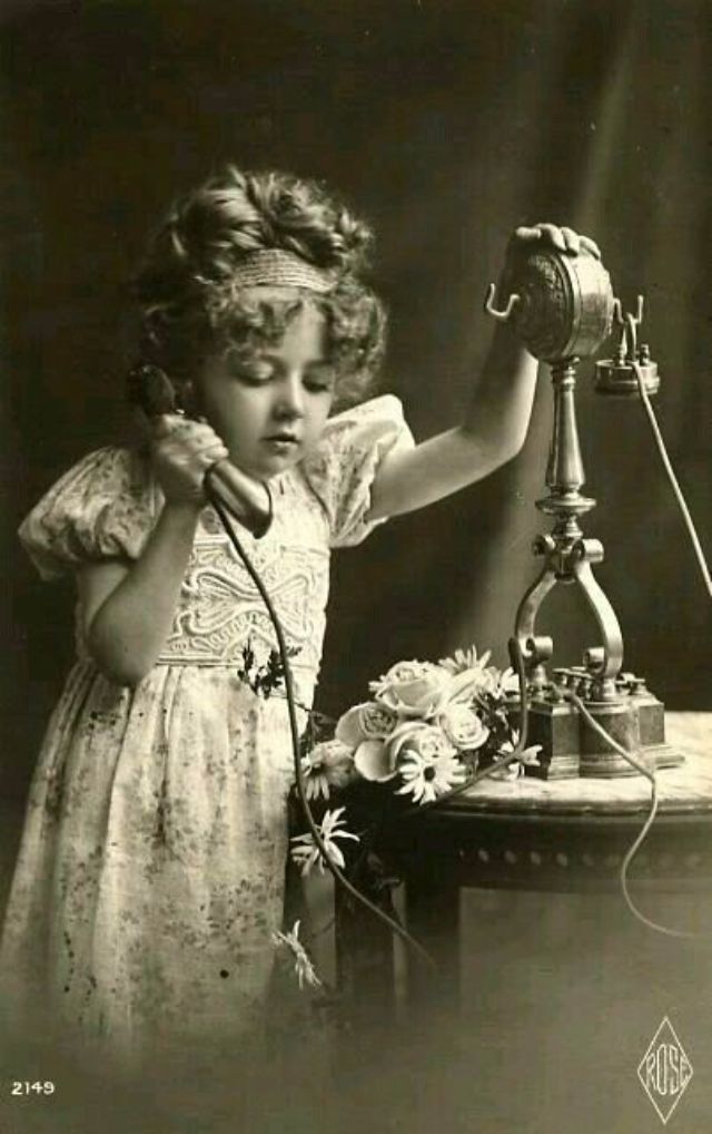 Old Photos of People Talking on Telephones
