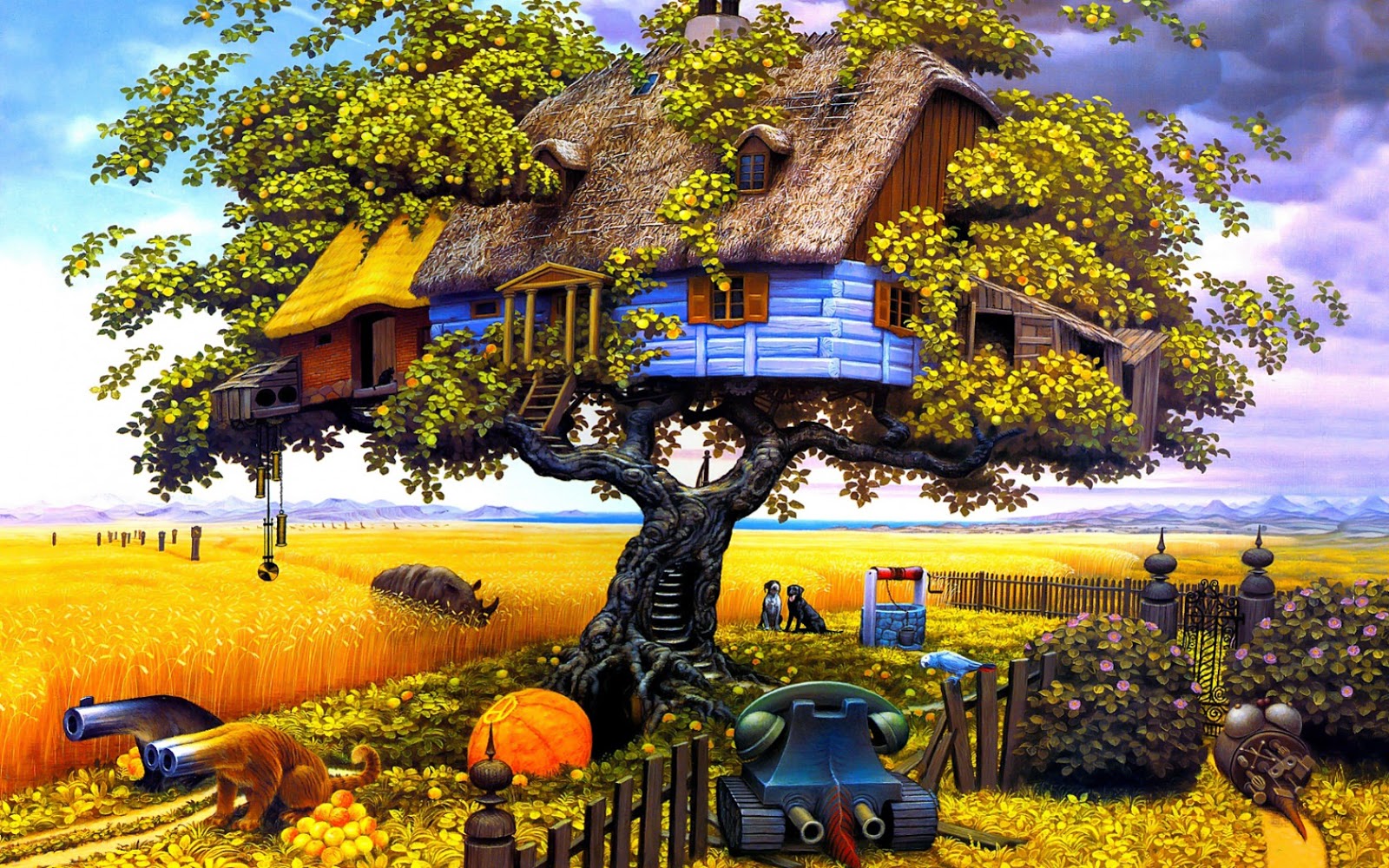 I Love Treehouses Autumn Tree House Wallpaper 1680x1050