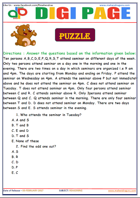 DP | PUZZLE | 3 - FEB - 17 DP | PUZZLE | 3 - FEB - 17