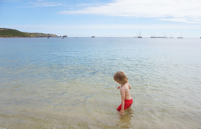 swimming in the sea