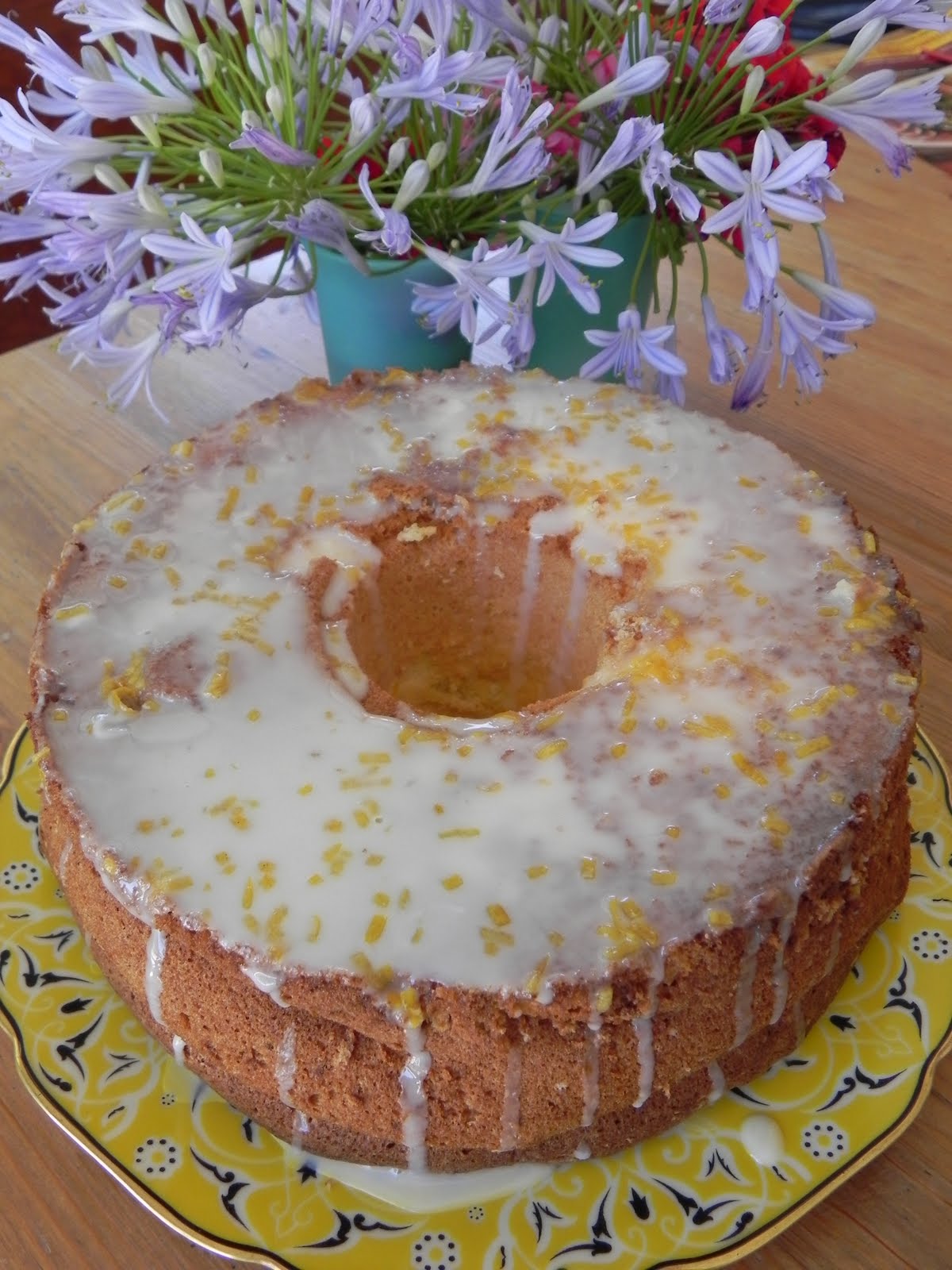 Gift of Simplicity Chinese Angel Food Cake with Tart Lemon Glaze and a