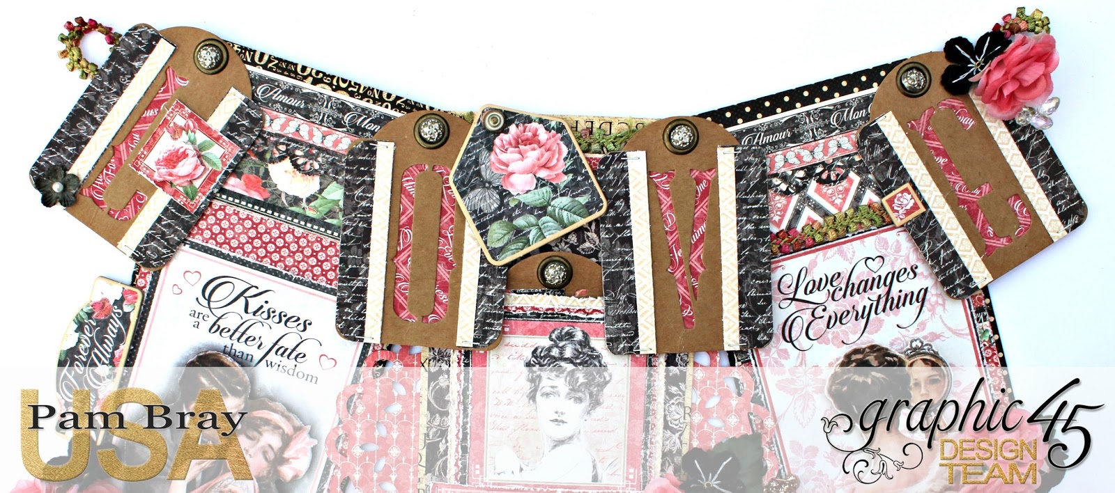 Pam Bray Designs A Girl With Flair Mon Amour Love Banner With