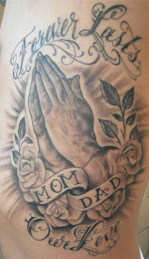 Mike DeVries Tattoos Color Praying Hands