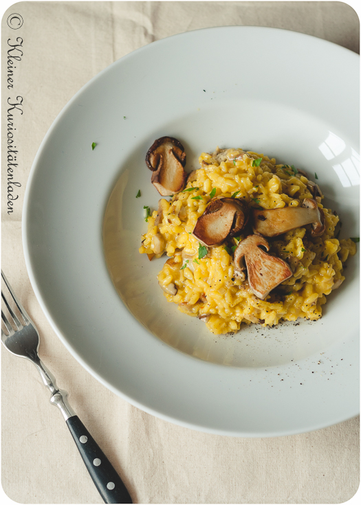 Safranrisotto mit Steinpilzen