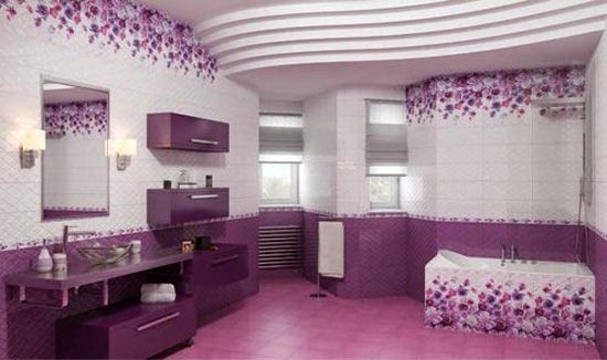 Purple Color in Bathroom