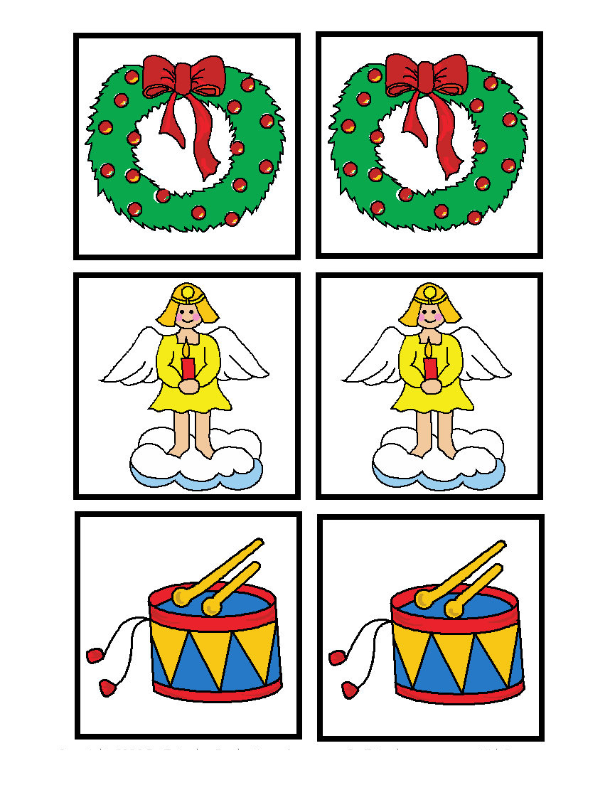imagens Jogos de Memoria de natal pintar Desenhos Preto e Branco Jogos de Memoria de natal Colorir