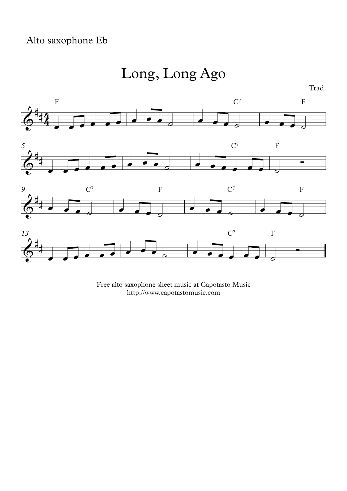 Free Printable Alto Saxophone Sheet Music Free Printable Alto Saxophone Sheet Music