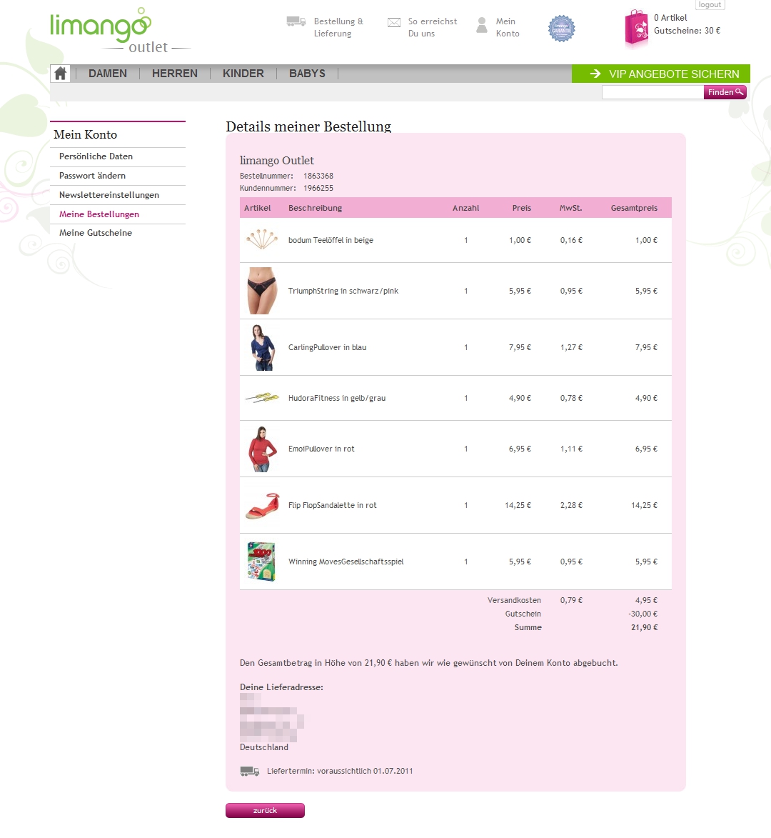 Kathrins Blog: Getestet: Limango Outlet Onlineshop