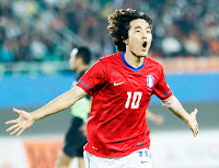 Park Chu-young con la selección de Corea