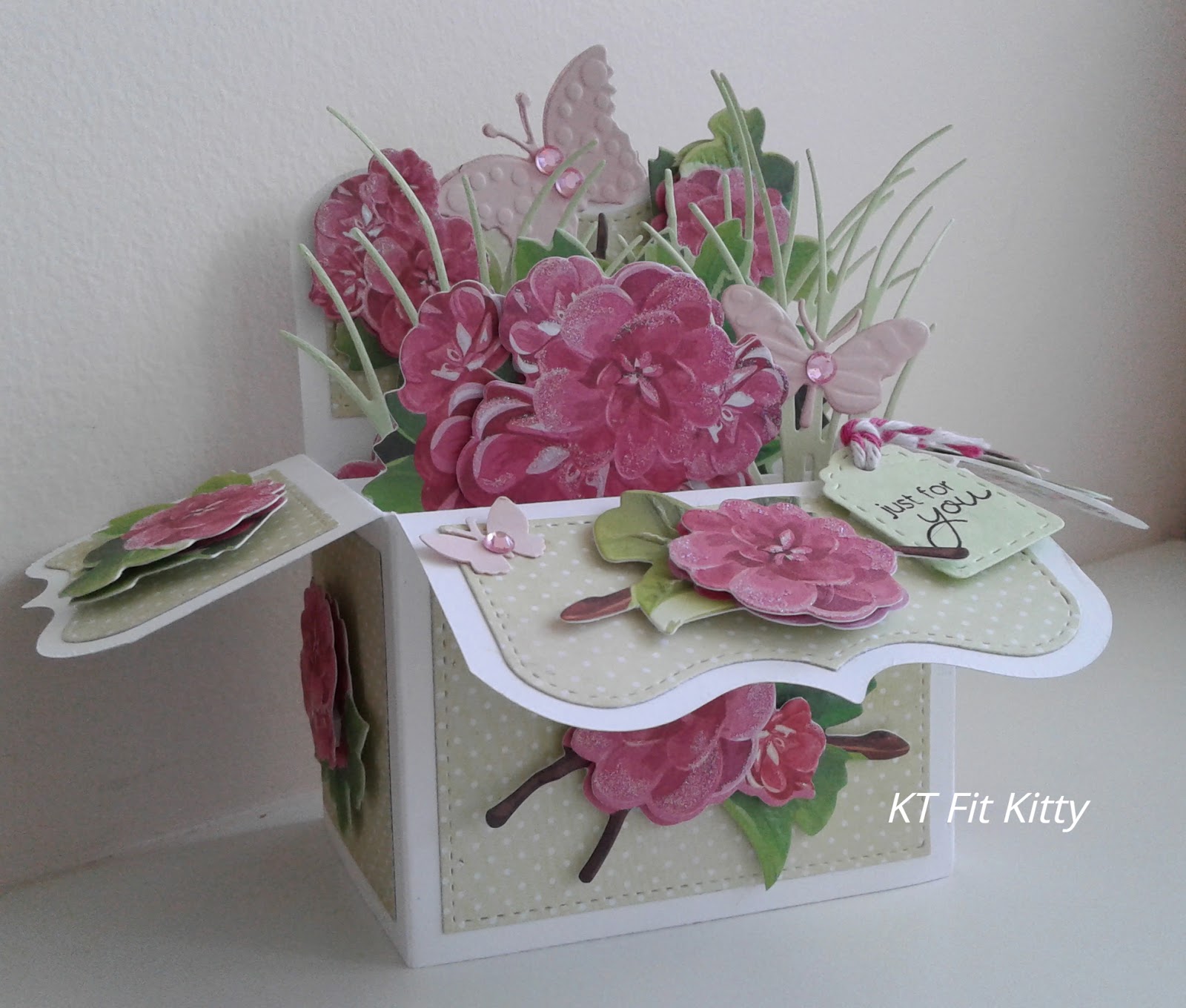 Kt Fit Kitty Floral Pop Up Box Card