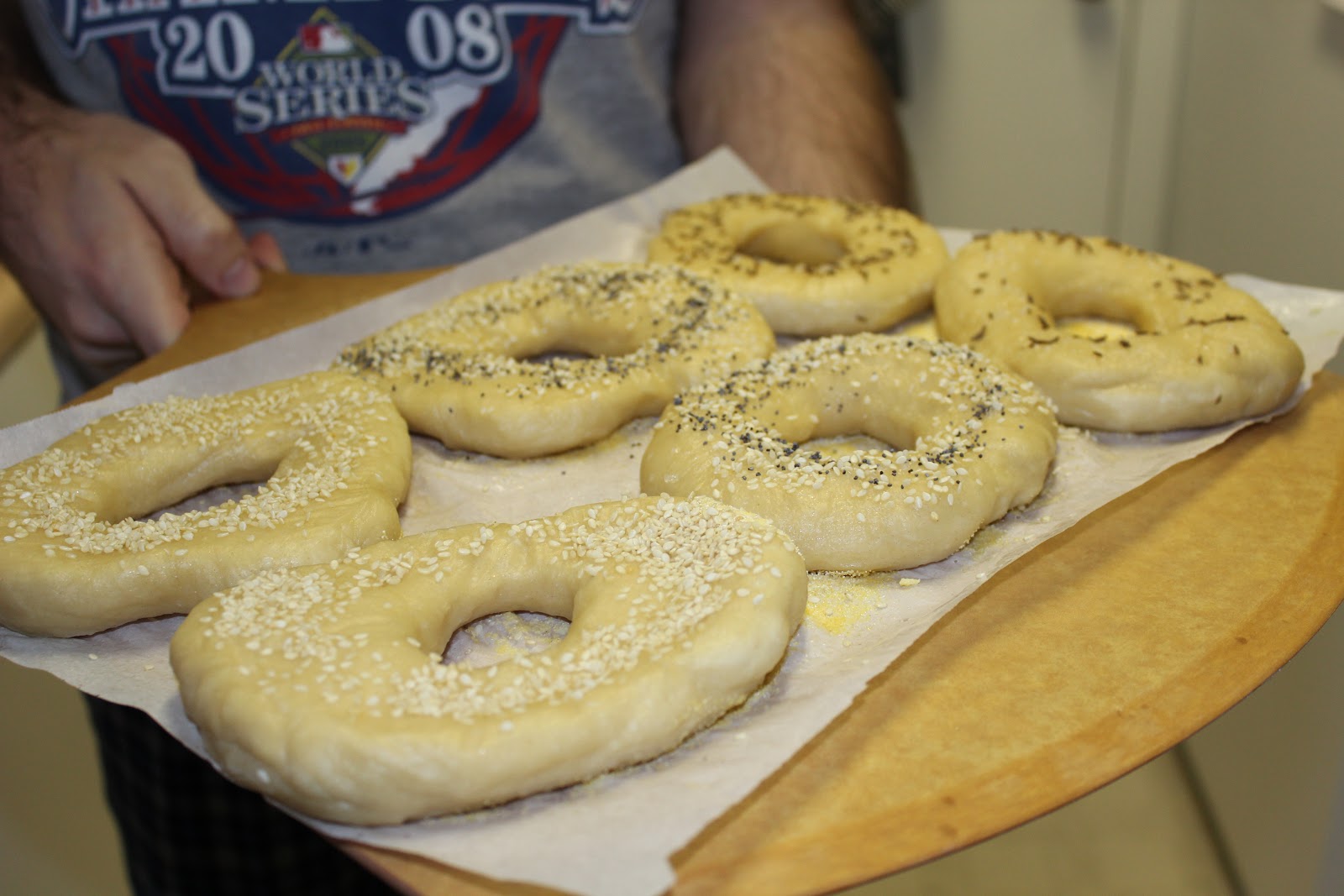 visible gratitude joy dare Day 363 Baking with Roy Homemade Bagels!