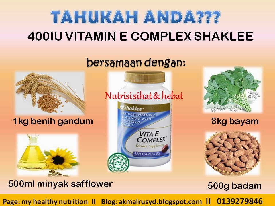 A Healthy Living Vitamin E Shaklee Vitamin E Paling Lengkap Yang Ada