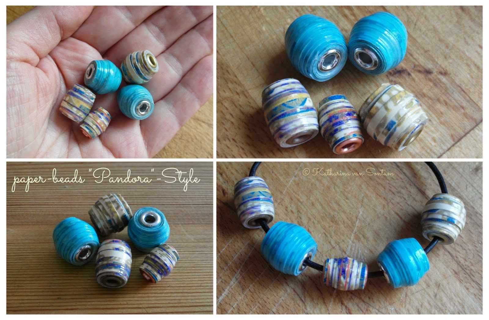 ich hab da mal was ausprobiert paperbeads Papierperlen selbstgemacht