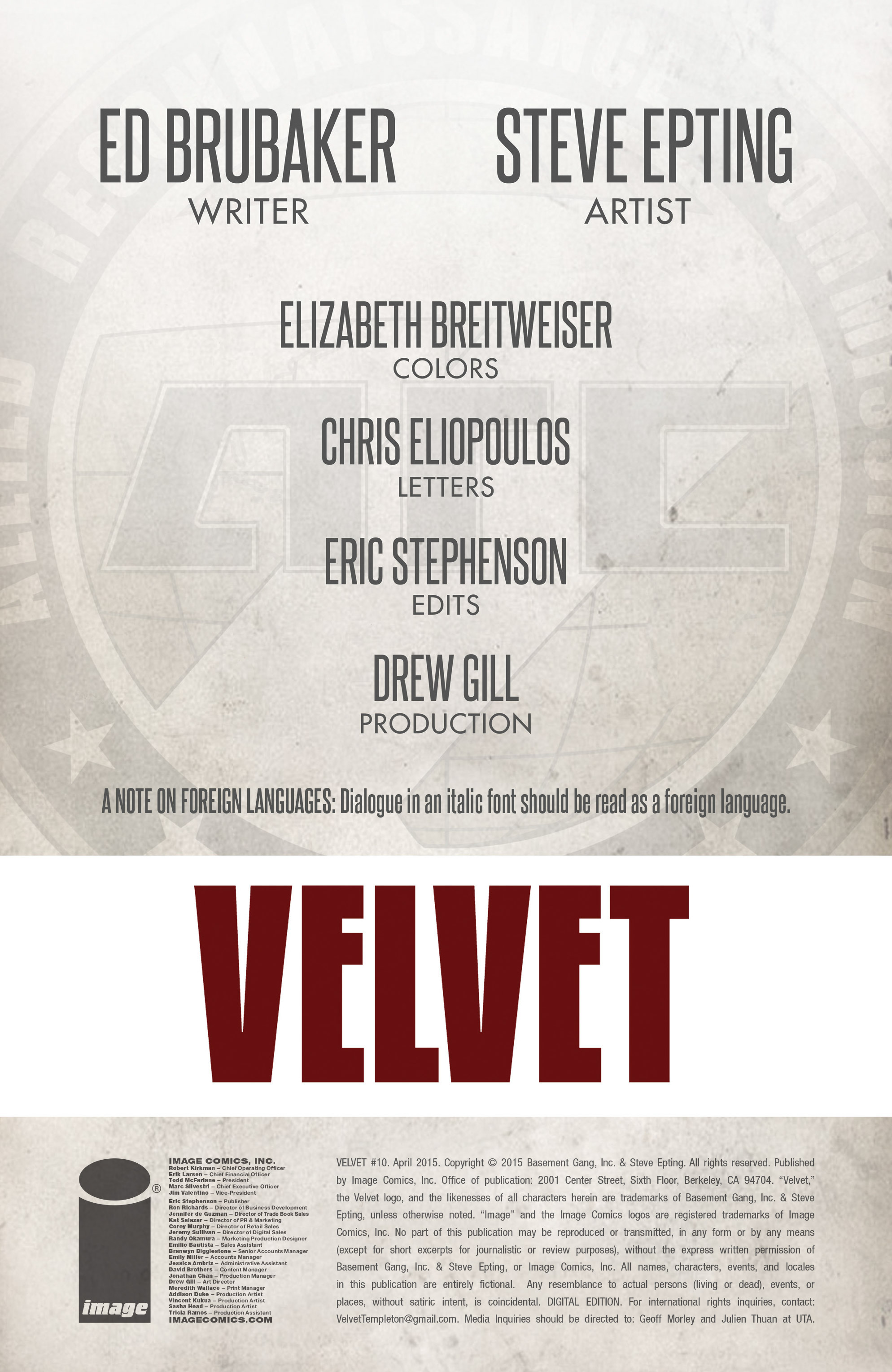 Read online Velvet comic -  Issue #10 - 2