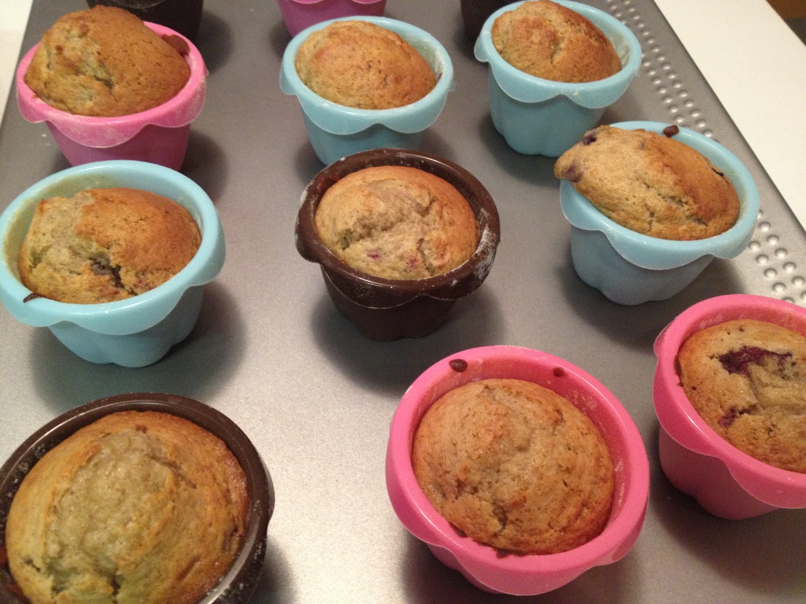 O queres jantar hoje? Muffins de Banana, Amoras e Mirtilos