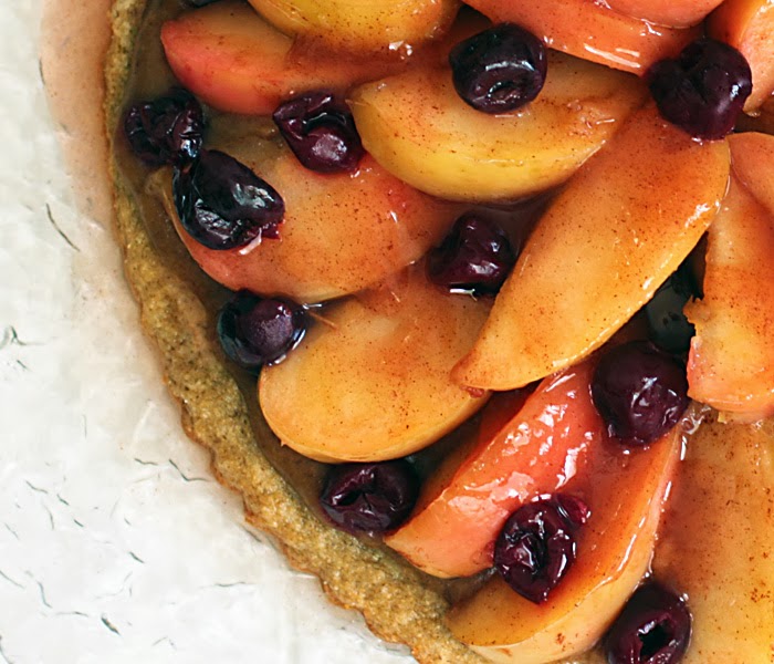 Andrea's Easy Vegan Cooking Glazed caramel apple sponge cake with