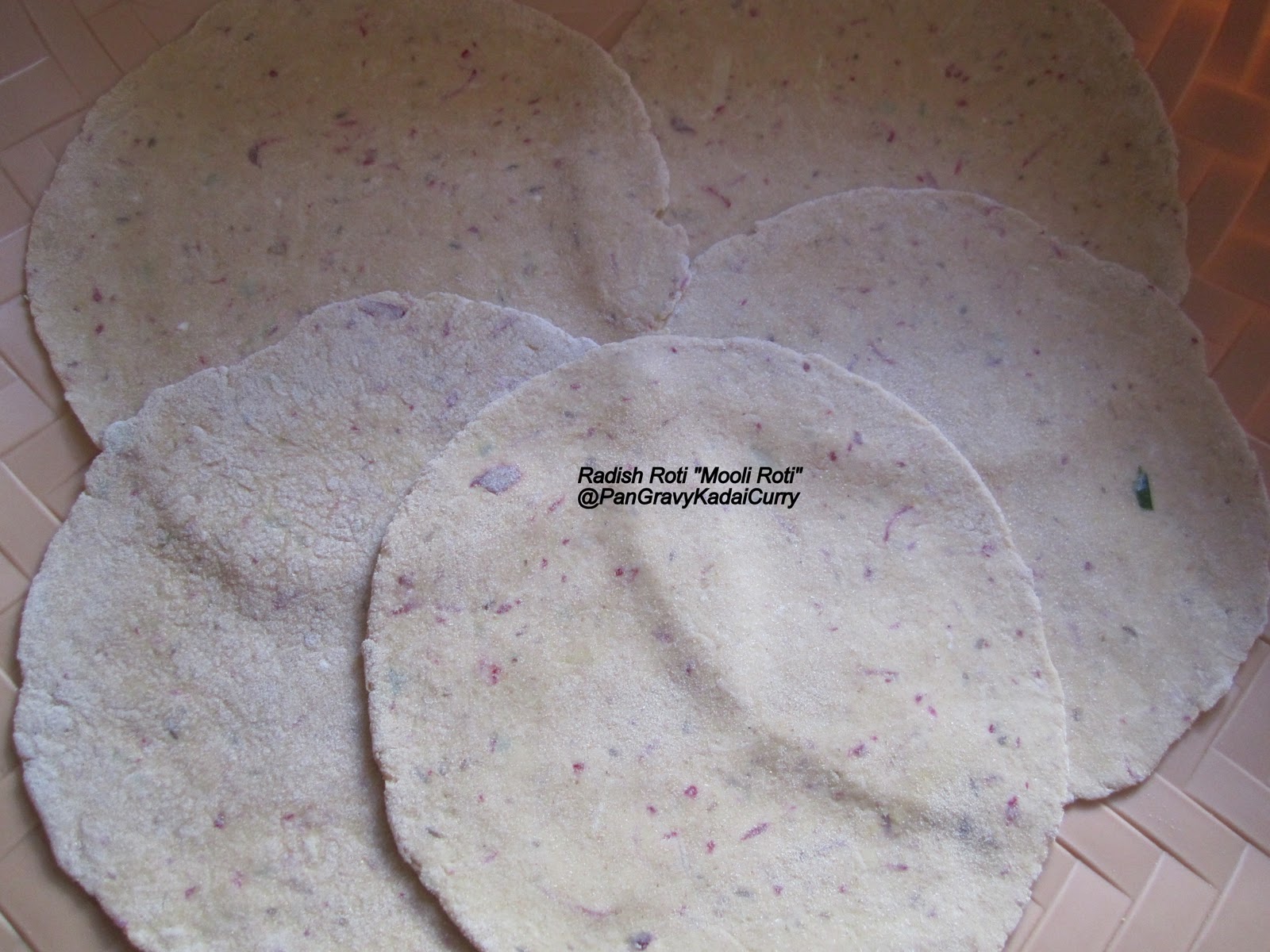 Pan Gravy Kadai Curry CherryBelle Radish Roti "Mooli Roti"