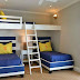 Blue minimalist wooden bunk bed design