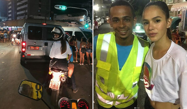 Mototaxista que levou Bruna Marquezine em Salvador: 'Nem conseguia olhar direito'
