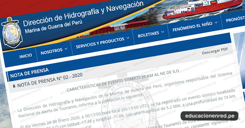 Potente sismo de magnitud 5.2 registrado en Moquegua No Genera Tsunami en el litoral peruano, informó la Dirección de Hidrografía y Navegación (DHN) de la Marina de Guerra del Perú Potente sismo de magnitud 5.2 registrado en Moquegua No Genera Tsunami en el litoral peruano, informó la Dirección de Hidrografía y Navegación (DHN) de la Marina de Guerra del Perú