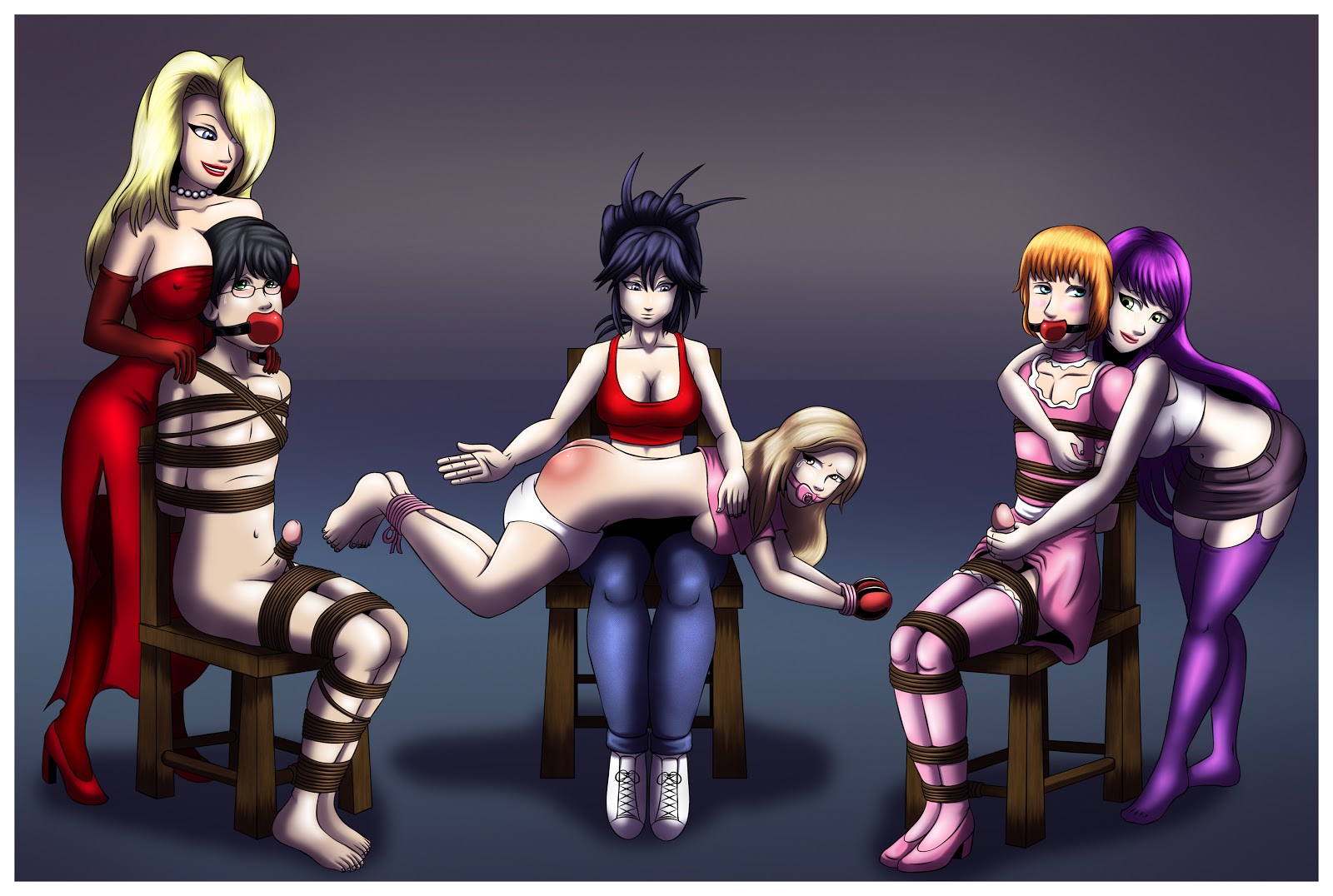 The commissioner OC's Gloria, Kalte and Grace have captured, tied and ...