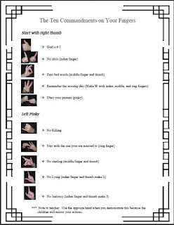 Bible Class Creations: 10 Commandments on Your Hands