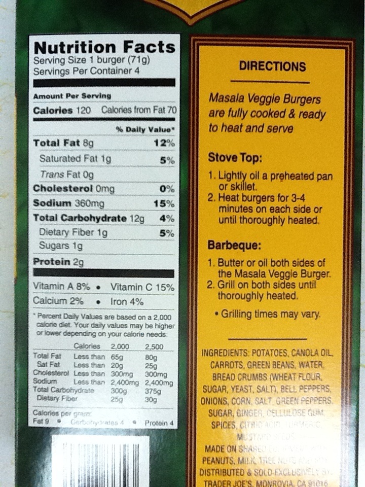 What's Good at Trader Joe's? Trader Joe's Vegetable Masala Burgers