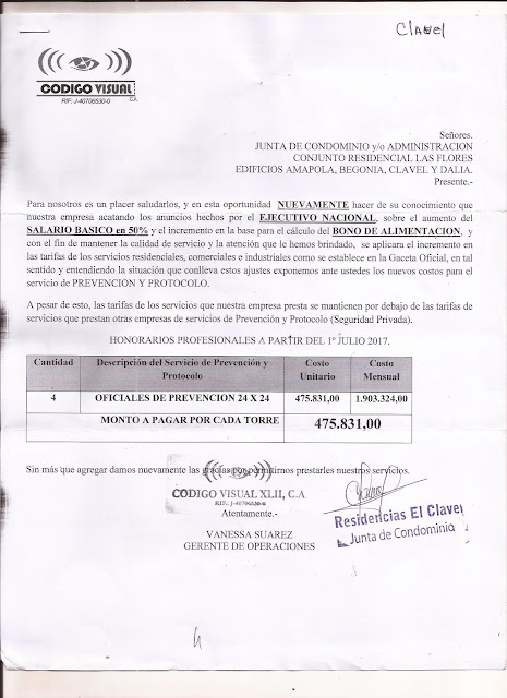 RESIDENCIAS EL CLAVEL : FACTURAS