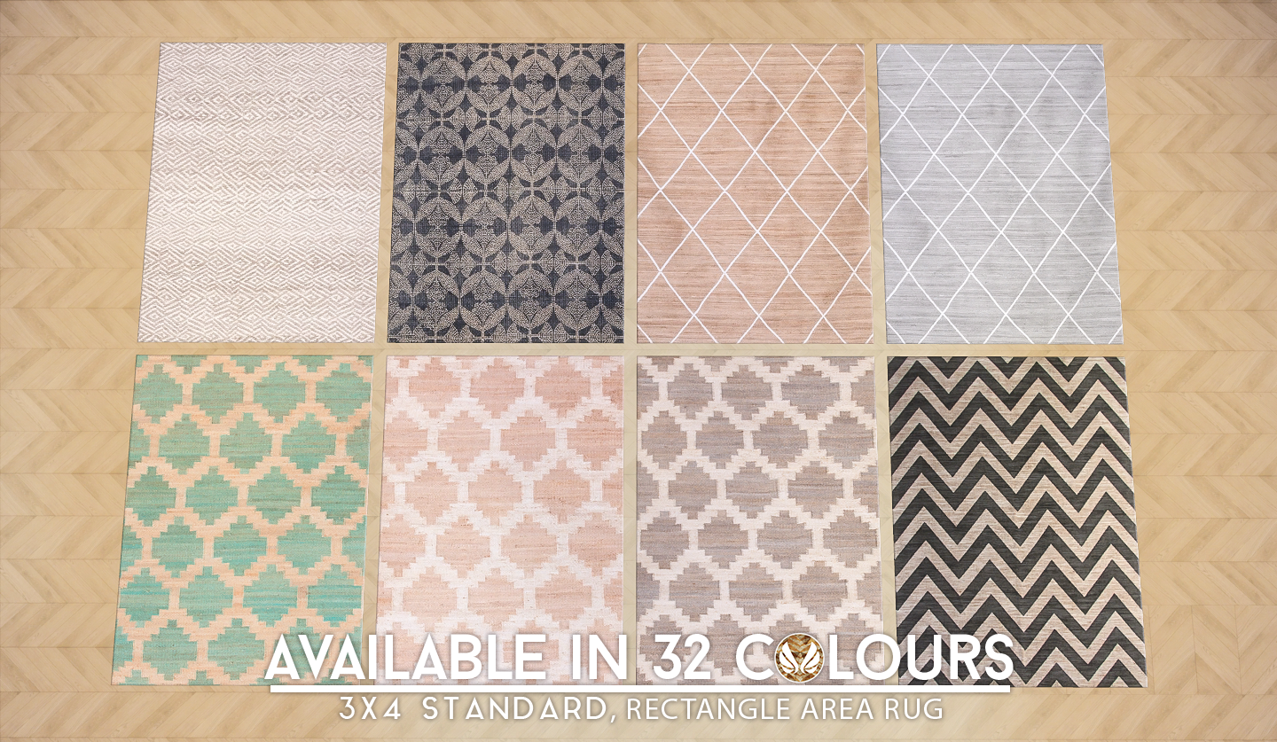 Sims 4 CC's The Best Patterned Jute Rugs by Peacemaker