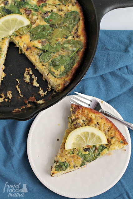 Light & flavorful, this easy to make Shrimp Scampi Pesto Frittata is the perfect addition to your spring brunch, Lent, or Easter menu.